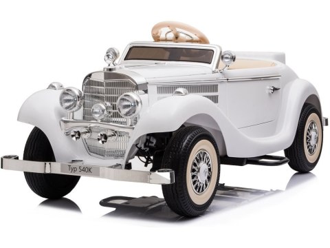Auto Na Akumulator Mercedes Benz 540K Klasyk Premium Światła LED MP3 Biały