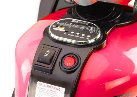 Motorek Trójkołowy Dla Dzieci HT-5188 Światła LED MP3 Czerwony