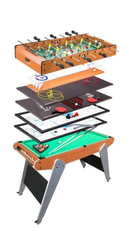 Ruchomy Stół Do Gier 8w1 Piłkarzyki Bilard Kręgle Hokej Ping Pong Curling