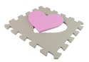 Mata Edukacyjna Piankowa EVA Puzzle Dla Niemowląt Szaro-Różowe 25 el.