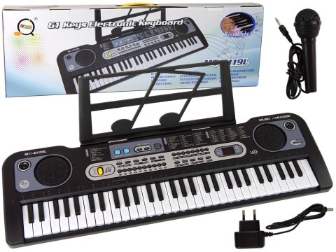 Keyboard z Mikrofonem Instrument Muzyczny Dla Dzieci Czarny