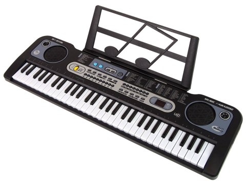 Keyboard z Mikrofonem Instrument Muzyczny Dla Dzieci Czarny
