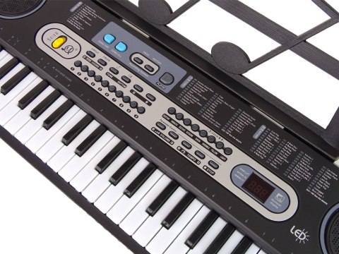 Keyboard z Mikrofonem Instrument Muzyczny Dla Dzieci Czarny