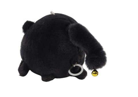 Pluszowy Kotek Naciągany Skacze Kręci Ogonkiem Maskotka Czarny 12 cm
