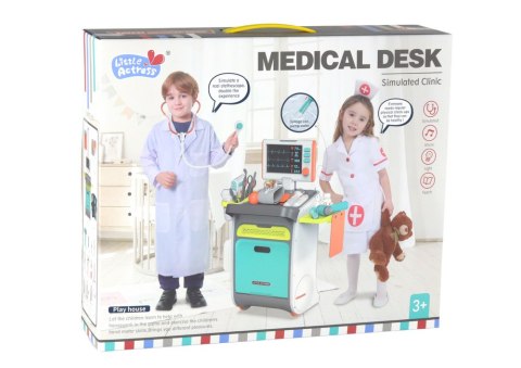 Zestaw Małego Doktora Wózek Lekarski RTG EKG Akcesoria Światła Dźwięk 36el.
