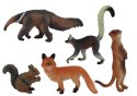 Zestaw Figurki Zwierząt Wiewiórka Surykatka Mrówkojad Lis Lemur 5 Szt.