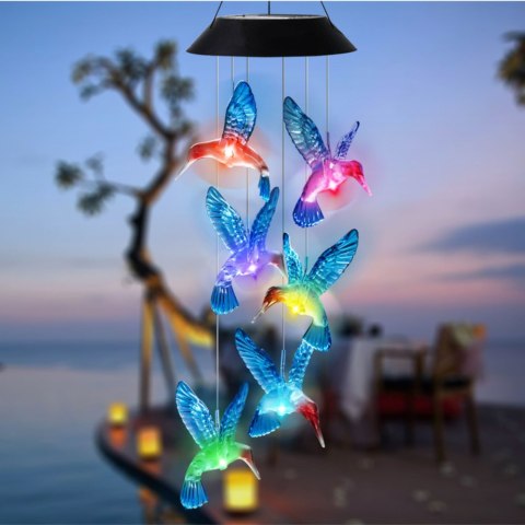Lampka Solarna Kolibry Ptaki LED Kolorowe