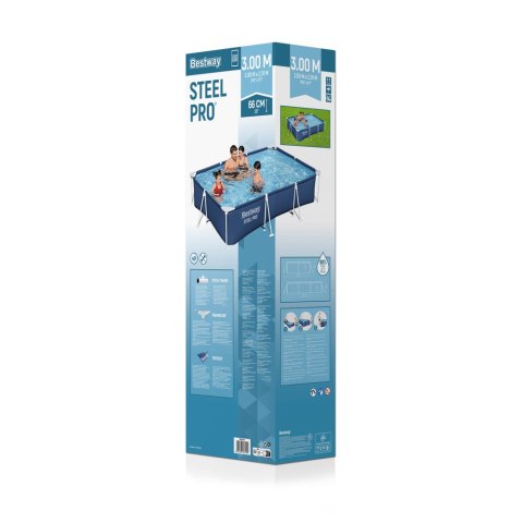 Basen Ogrodowy Stelażowy 300 cm x 201 cm x 66 cm Bestway 56404