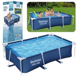 Basen Ogrodowy Stelażowy Prostokątny Niebieski 259x170x61 cm Bestway 56403
