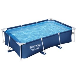Basen Ogrodowy Stelażowy Prostokątny Niebieski 259x170x61 cm Bestway 56403