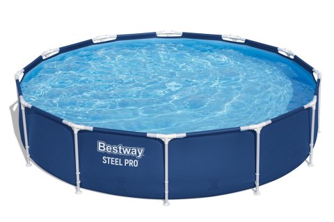 Basen Ogrodowy Stelażowy Z Pompą Niebieski 366x76 cm Zestaw Bestway 56681