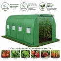 Tunel Ogrodowy Foliowy Szklarnia Na Warzywa Okna Zielony UV 4x2,5x2 M 10M²