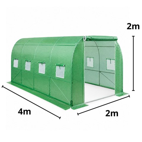 Tunel Ogrodowy Foliowy Szklarnia Na Warzywa Okna Zielony UV 4,5x2x2 M 9M²