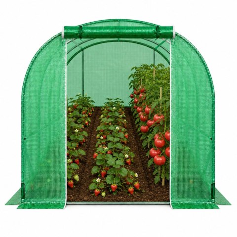 Tunel Ogrodowy Foliowy Szklarnia Na Warzywa Okna Zielony UV 6x3x2M 18M²