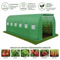 Tunel Ogrodowy Foliowy Szklarnia Na Warzywa Okna Zielony UV 6x3x2M 18M²