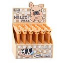 Długopis Żelowy Z Pieskiem Mops Niebieski Tusz Beżowy 0,5mm