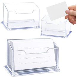 Pojemnik Na Wizytówki Przeźroczysty Transapentny Plastikowy 11cm