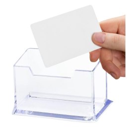 Pojemnik Na Wizytówki Przeźroczysty Transapentny Plastikowy 11cm