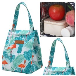 Torba Termiczna Izolacyjna Śniadaniowa Lunch Bag Liście Flamingi 25cm