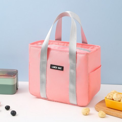 Torba Termiczna Izolacyjna Śniadaniowa Lunch Bag Różowa 24cm
