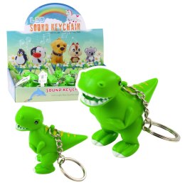 Brelok Do Kluczy Plecaka Dinozaur Latarka LED Dźwięki Zielony