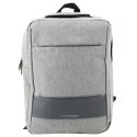 Plecak Miejski Biznesowy USB Przegroda Środkowa Szary 14L 40cm