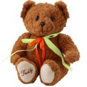 Pluszowa Maskotka Przytulanka Miś Zielono-Czerwona Kokarda Brązowy 30cm