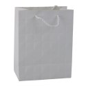 Torba Prezentowa Elegancka Tłoczone Kwadraty 23 x 18 x 10,5 cm