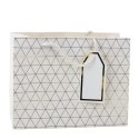 Torba Prezentowa Geometryczna Złote Linie 23 x 18 x 10 cm