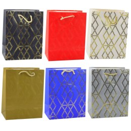 Torba Prezentowa Papierowa Elegancka Złote Wzory 23 x 18 x 10,5 cm