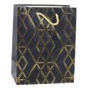 Torba Prezentowa Papierowa Elegancka Złote Wzory 23 x 18 x 10,5 cm