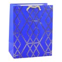 Torba Prezentowa Papierowa Elegancka Złote Wzory 23 x 18 x 10,5 cm