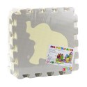 Miękkie Puzzle Mata Edukacyjna Zwierzęta Pianka EVA Beżowe Szare 9 el.
