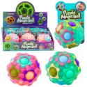 Magiczna Piłka Łamigłówka Logiczna Fluorescencyjna Wypustki 7cm Mix