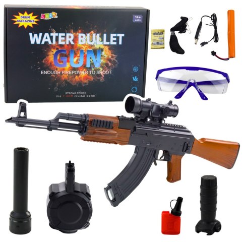 Karabin AK Na Kulki Wodne Hydrożelowe Celownik Akcesoria Okulary 96cm