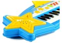 Duży Keyboard Elektroniczny Dla Dzieci 37 Klawiszy MP3 Mikrofon Niebieski