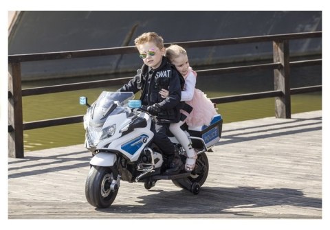 Motor na Akumulator BMW R1200 Policja Światła LED Dźwięki Biały