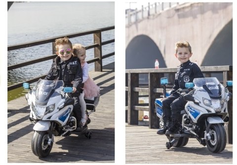 Motor na Akumulator BMW R1200 Policja Światła LED Dźwięki Biały