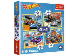 Puzzle - 4w1 (12, 15, 20, 24) - Pojazdy Hot Wheels - Trefl 34627