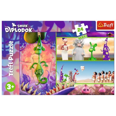 Puzzle - 24 Maxi - Ciekawski Smok Diplodok - Trefl 14376