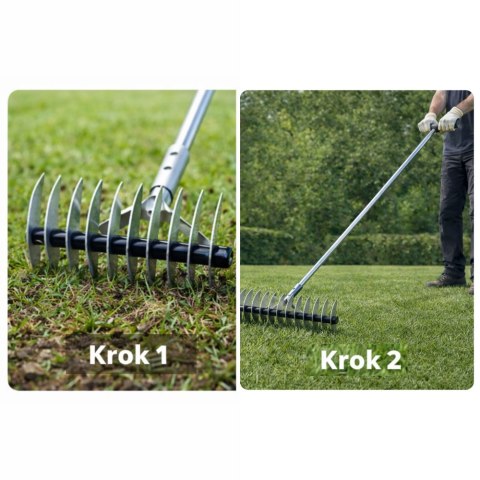 Aerator Wertykulator Ogrodowy Ręczny Do Trawnika Dwustronny LEAN 34 cm