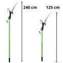 Nożyce Teleskopowe Sekator Piła Do Gałęzi 2w1 Na Wysięgniku 125-240 cm