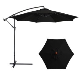 Parasol Ogrodowy Boczny Z Regulacją Pochyłu 350 x 250cm Czarny