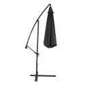 Parasol Ogrodowy Boczny Z Regulacją Pochyłu 350 x 250cm Czarny
