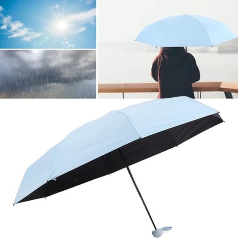 Parasolka Kieszonkowa Składana z Ochroną UV UPF 50+ Etui Niebieska 90 cm