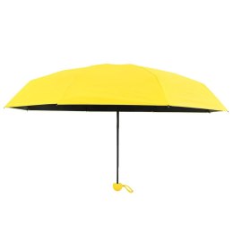Parasolka Kieszonkowa Składana z Ochroną UV UPF 50+ Etui Żółta 90 cm