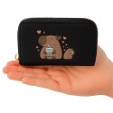 Portfel Dwukomorowy Przegrody na Karty Kapibara Czarny 12,5 x 8,5cm