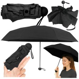 Parasolka Kieszonkowa Składana z Ochroną UV UPF 50+ Etui Czarna 90 cm