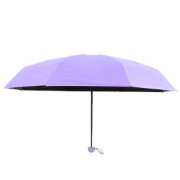 Parasolka Kieszonkowa Składana z Ochroną UV UPF 50+ Etui Fioletowa 90 cm