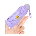 Parasolka Kieszonkowa Składana z Ochroną UV UPF 50+ Etui Fioletowa 90 cm